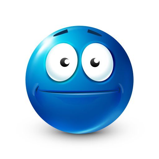 a blue ball with two eyes and one eye open, on a white background photo