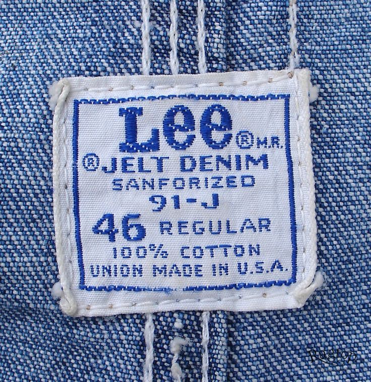 a label on the back of a pair of jeans that have been sewn together