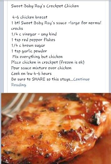 the recipe for sweet baby ray's crockpot chicken