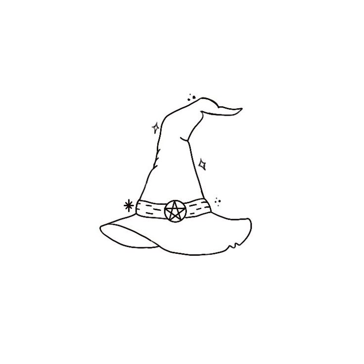 a drawing of a wizard's hat