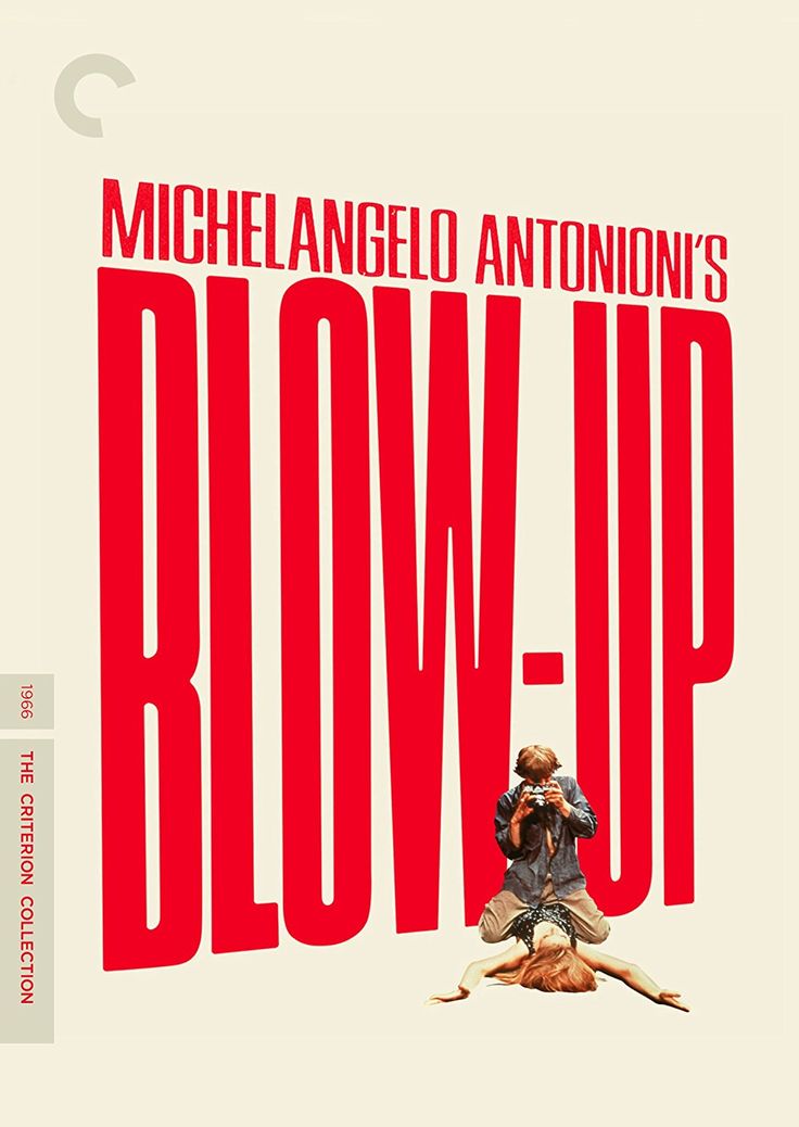 the movie blow - up is shown in red and white