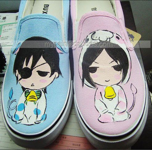 #anime design shoes painted shoes anime Slip-on Painted Canvas Sh Shoe Painting, Anime Cosplay Ideas, Shoes Anime, Life Book, Anime Shoes, Black Butler Kuroshitsuji, Anime Design, Design Shoes, Painted Canvas