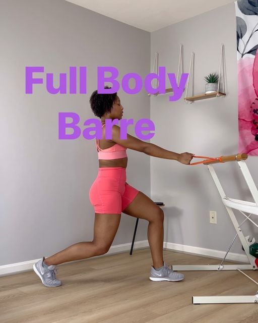 a woman is doing an exercise on a chair with the words full body barre above her