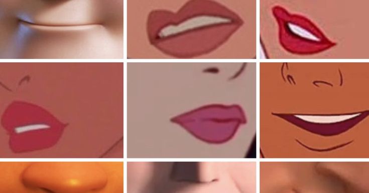 several different images of lips and mouths