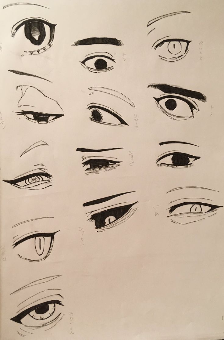 an image of various eyes drawn on paper