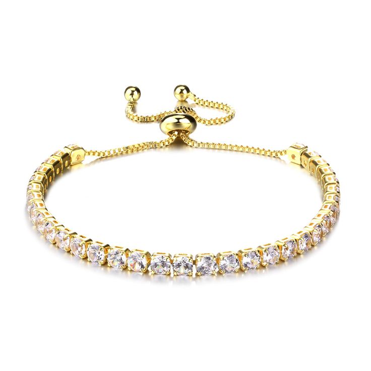 PRICES MAY VARY. TENNIS BTACELET FOR WOMEN: Our classic elegant bracelet is made of quality brass, sparkling 5A+ cubic zirconia with 18k gold plated. Adjustable slider design fits for most of wrist size, please buy it confidently DESIGNED TO LAST: Dainty gold bracelet is crafted in 18k gold plated with well polished finish, differ from common spray protective finish. We bathe it in a liquid solution after gold plating that solidifies transparent protection, the gold-tone will last longer IDEAL F Eternity Bracelet, Dainty Gold Bracelet, Classic Bracelets, Butterfly Bracelet, Gold Bracelet For Women, Stacked Bangles, Minimal Jewelry, Elegant Bracelet, Dainty Bracelets