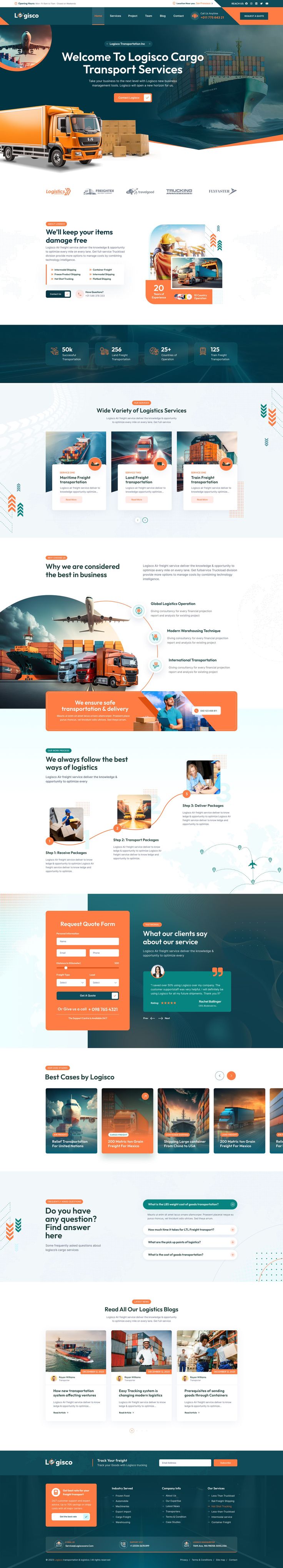 Logisco - Transportation & Logistics Business Figma Template Web Site Design Creative, Web Design Modern, Webpage Design Layout, Logistics Business, Transportation Logistics, Logistics Design, Transport Logistics, Ui Design Principles, Minimalist Web Design