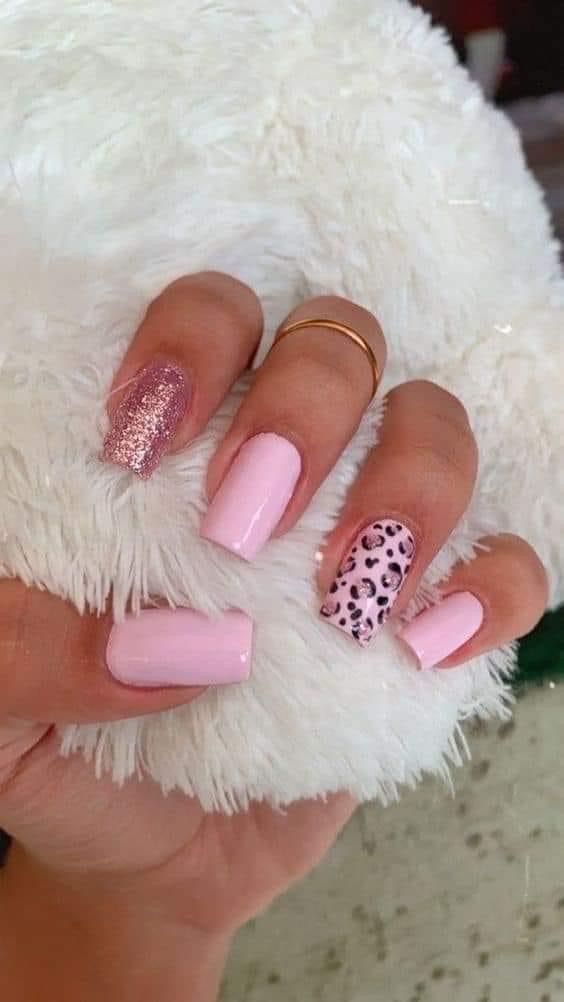 Summer Leopard Nails Hot Pink, Flower Dip Nail Designs, Trendy Square Nail Designs, Colorful Nail Art Designs, Nail Designs In Pink, Trendy Nails Coffin, Baby Pink Nails, Pink Glitter Nails, Sassy Nails