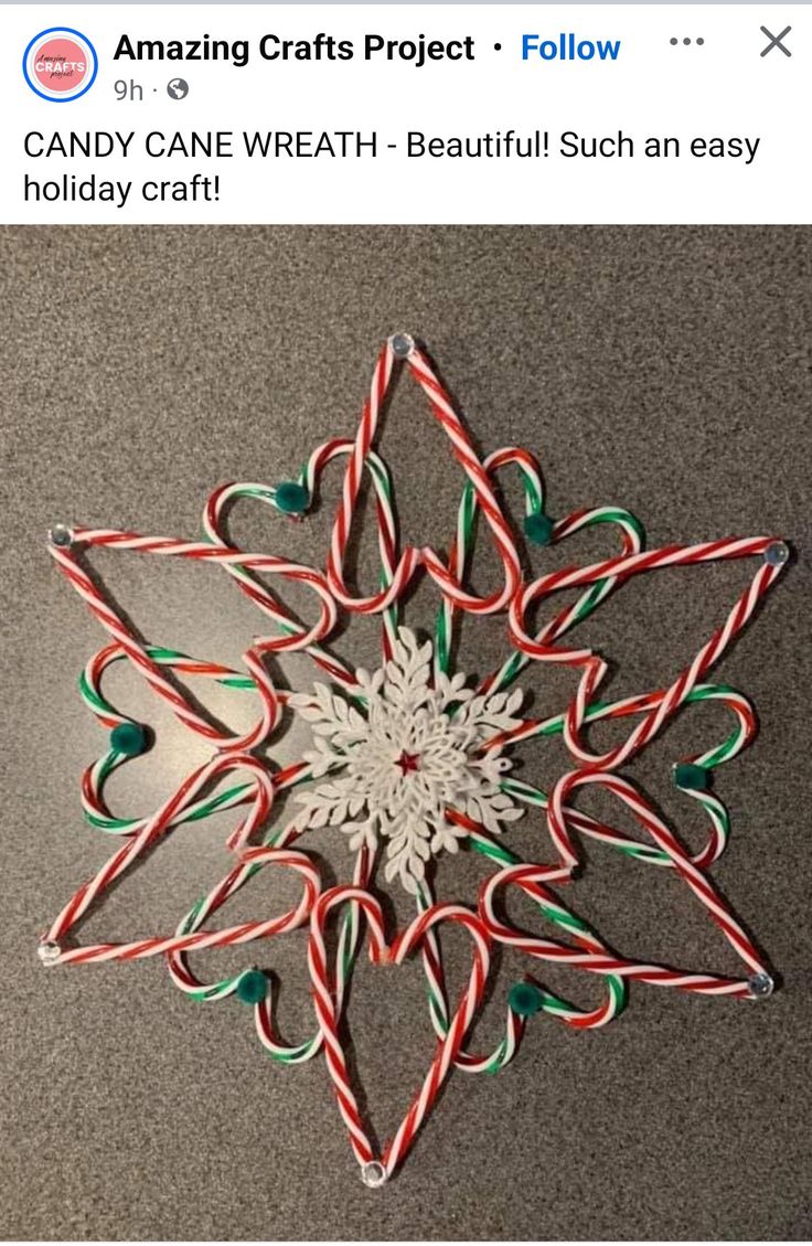 an ornament made out of candy canes