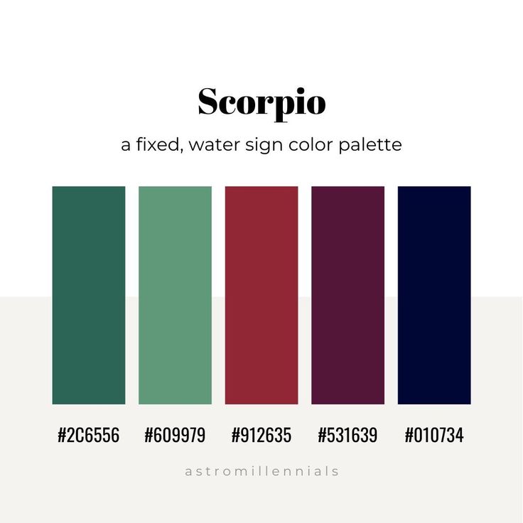 the color scheme for scorpio