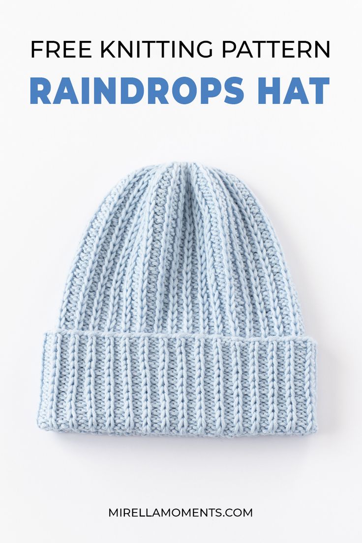 Raindrops Hat free knitting pattern Knitted Hat In The Round Free Pattern, Ladies Hat Knitting Pattern, Stockinette Hat Free Pattern, Knitted Worsted Weight Hat Patterns, Knitting Hats For Women, Easy Toque Knitting Pattern, Garter Stitch Hat Pattern Free, Knit Winter Hat Pattern Free, Simple Knit Beanie Pattern