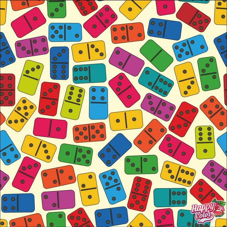 colorful dominos pattern on a white background