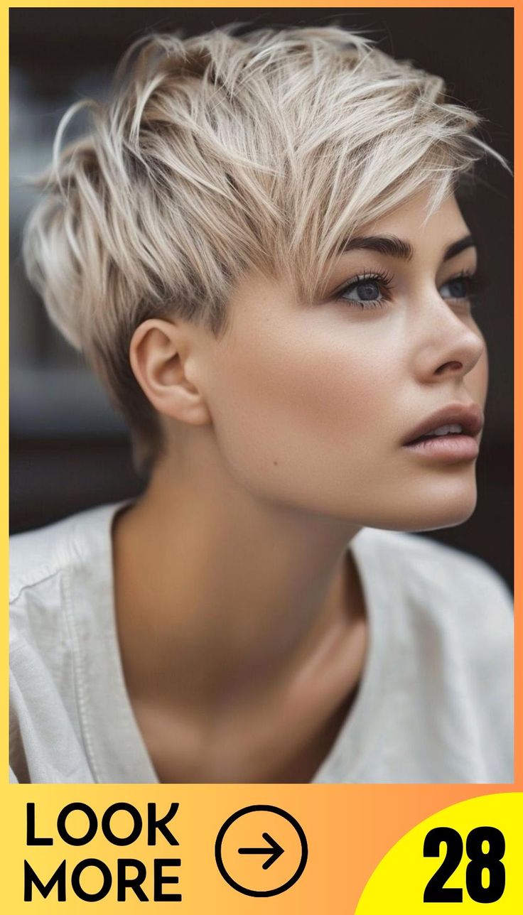 Short and Sweet: Easy Morning Hairstyles Short On Sides Long On Top Hair Women, 2024 Short Haircuts, Pixie 2024 Trends, Trendy Short Hair Cuts For Women 2024, Hair Cuts For Thinner Hair 2024, Pixie Cut 2024, Pixie Haircut With Highlights, Short Pixie Haircuts For Thick Hair, Cropped Hair