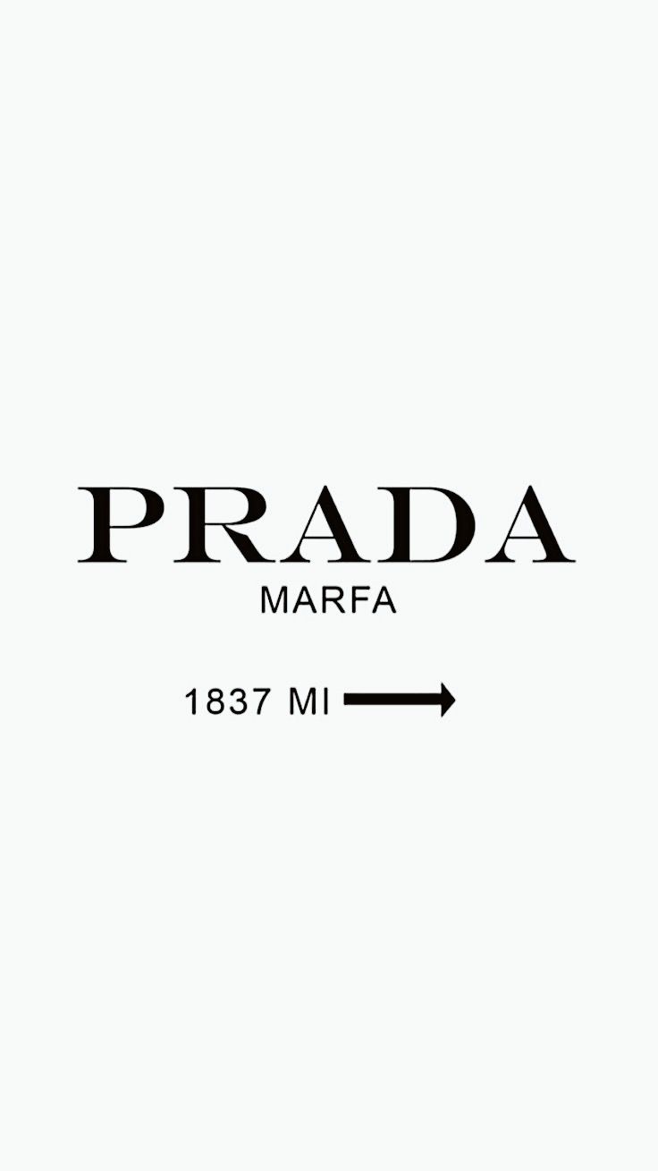 the prada marfa logo is shown in black and white