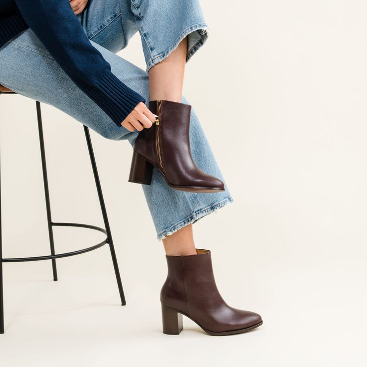 Boot up in style. This pair is perfect for both work and play, designed to elevate any outfit with sleek details and our slimmest heel yet. | Women's Lia Heeled Bootie . Almond Size 10 Mule Sneakers, Old Shoes, Sneaker Heels, Leather Care, Slip On Sneakers, Women's Boots, Christmas Ideas, Bootie, In Style