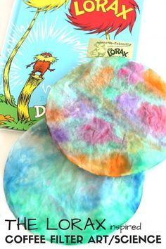 the lorax inspired coffee filter art / science project