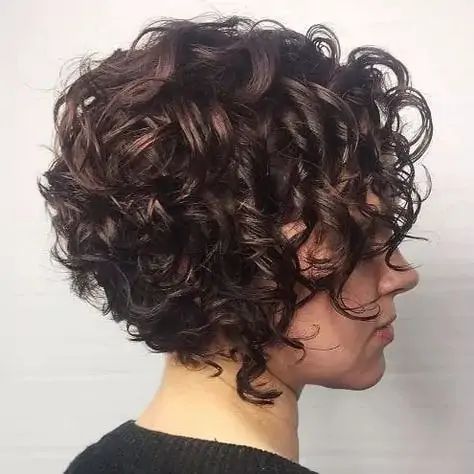 Bob Inversat, Short Curly Bob Hairstyles, Kort Bob, Bob Haircut Curly, Curly Hair Photos, Short Curly Haircuts, Haircuts For Curly Hair, Hair Bob, Penteado Cabelo Curto