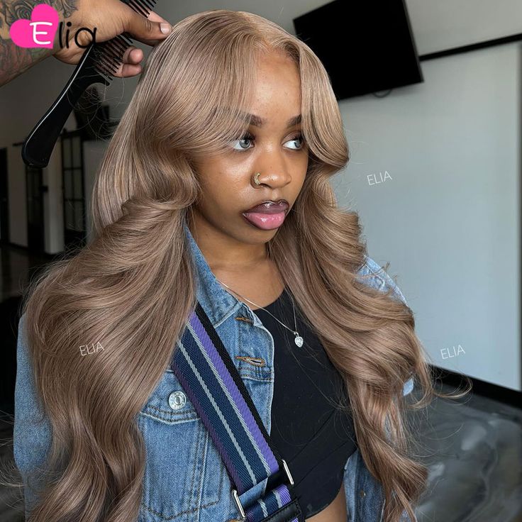 Brown Ash Blonde 100% Real Human Hair 32 Inches 13x6 Lace Frontal Human Hair Wigs Body Wave 13x4 Rose Blonde, Blonde Body Wave, Frontal Wig Hairstyles, Hair Milk, Remy Hair Wigs, Ash Blonde Hair, Dope Hairstyles, Front Lace Wigs Human Hair, Brown To Blonde