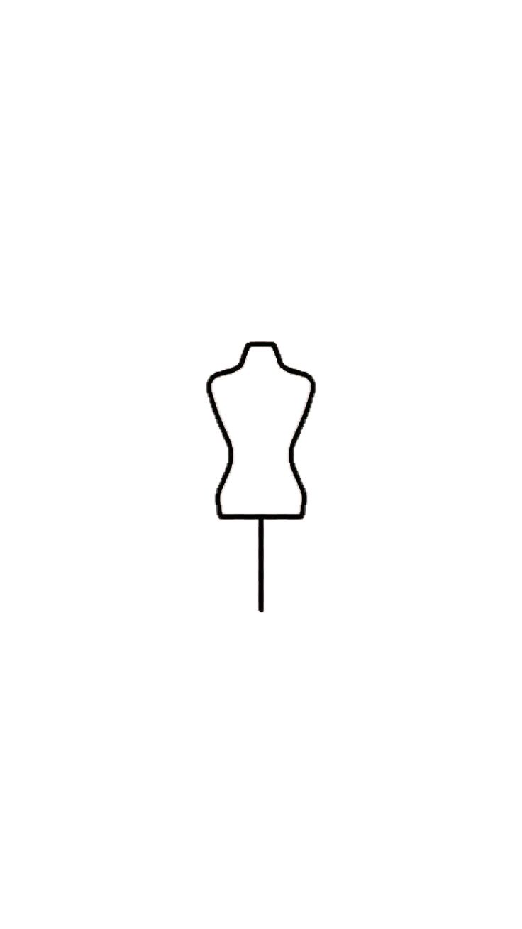 a black and white drawing of a mannequin torso