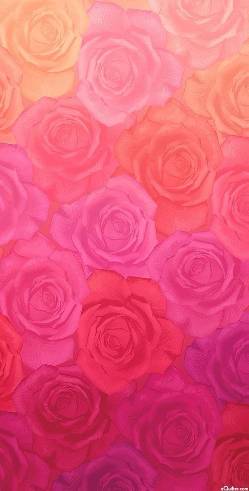 an abstract painting of pink and red roses