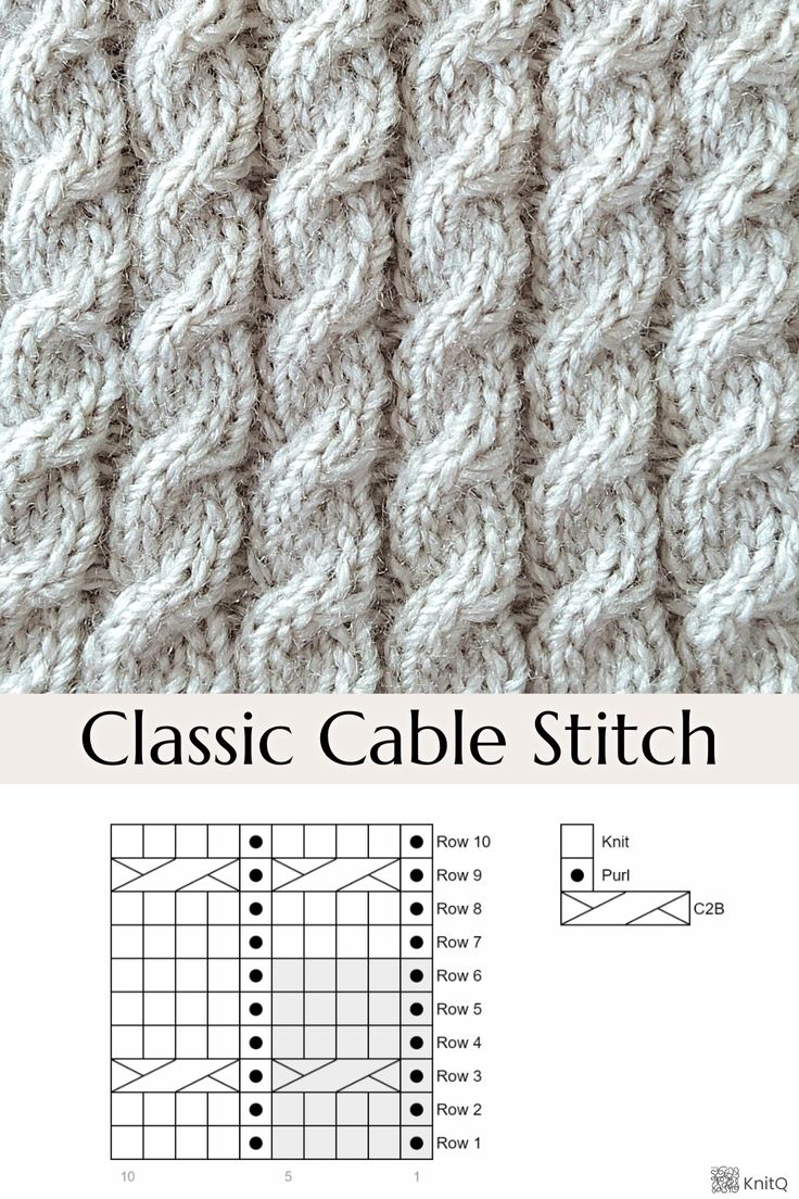 the classic cable stitch knitting pattern is shown