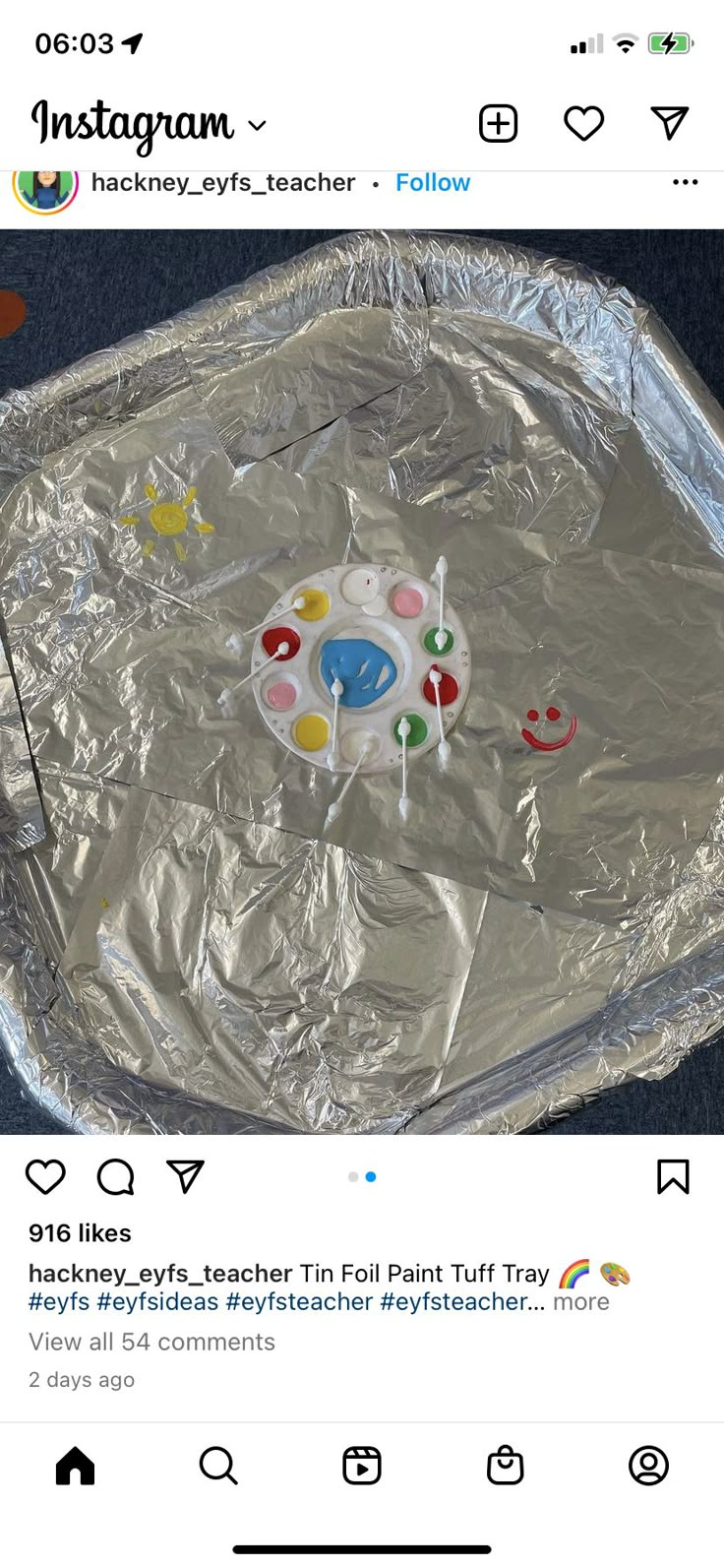 the tin foil is covered with different colored images and symbols on it, as well as an instagram post