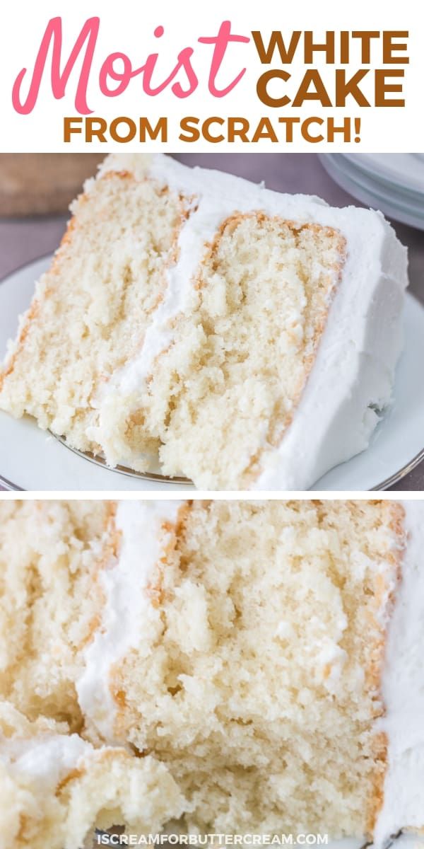 a collage of photos showing the inside of a white cake with frosting on it