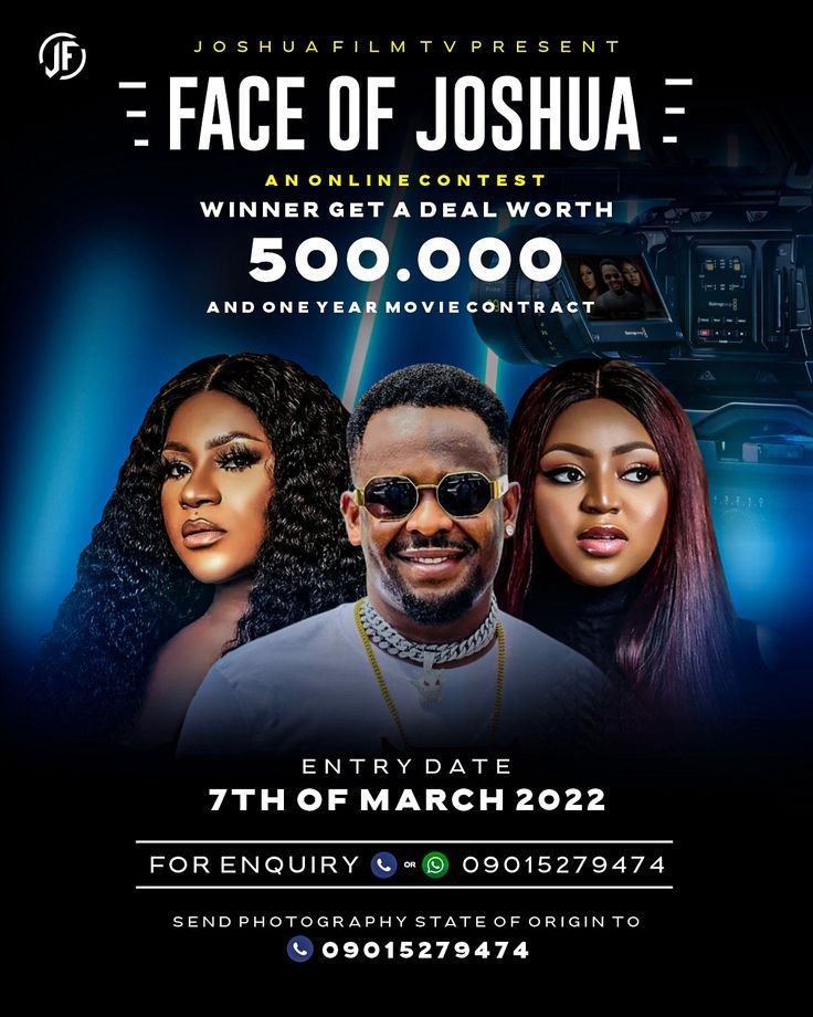 the poster for face of joshua, featuring two black women and one man in sunglasses