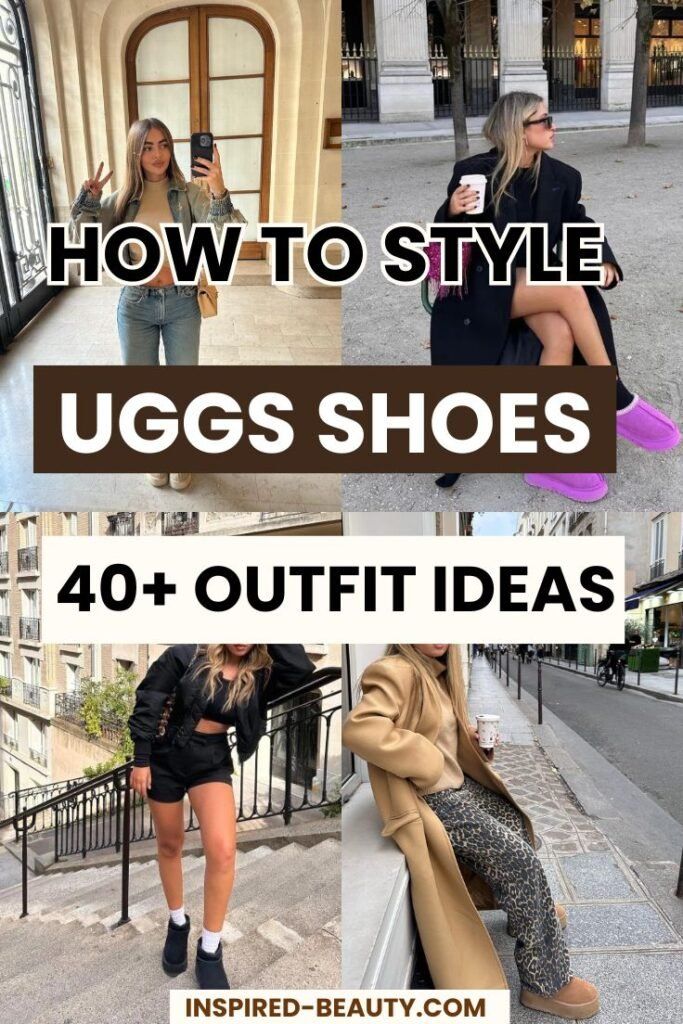 How To Wear UGGs Boots | 40+ Outfit Ideas Style Guide Work Outfits With Uggs, How To Wear Short Uggs, How To Style Short Ugg Boots, Ugg Booties Outfit, Styling Ugg Boots, Ugg Outfits Winter, Ugg Styling, How To Style Ugg Boots, How To Wear Ugg Boots