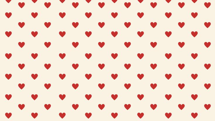 red hearts are arranged in rows on a white background, and the pattern is made up of