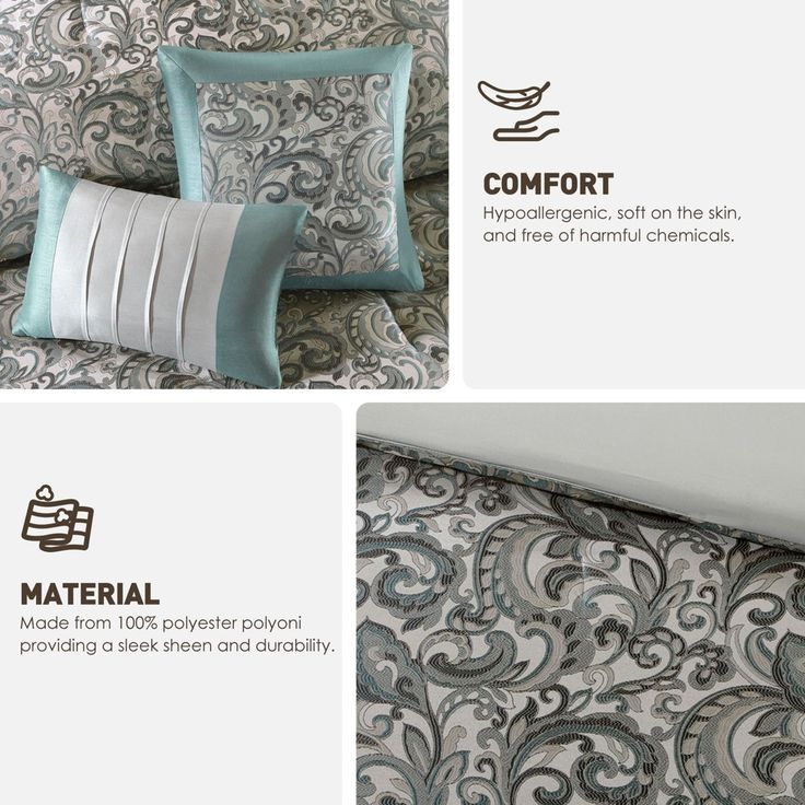 the comforter and pillow are both made from 100 % polyester polystery