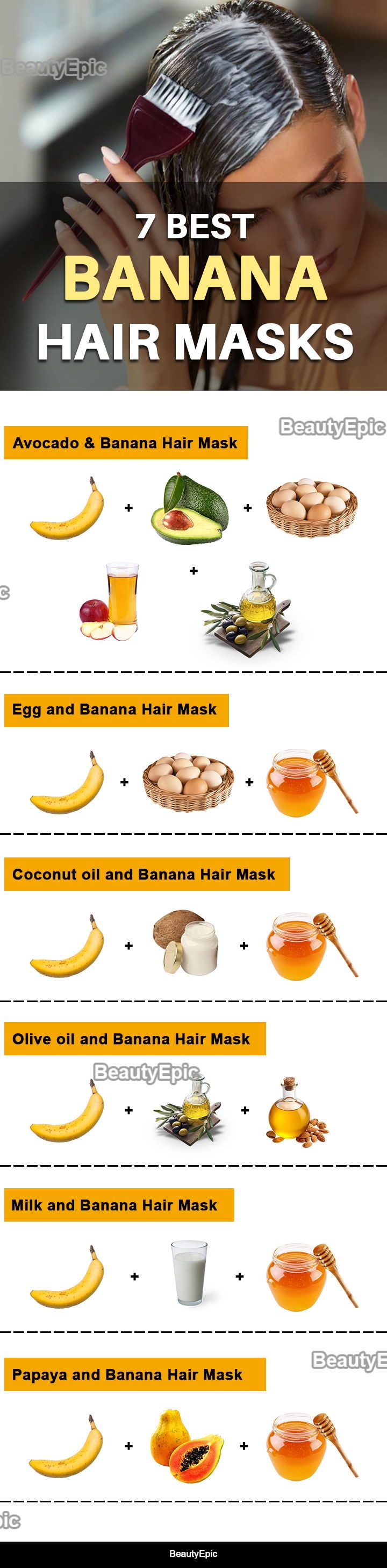 7 Best Banana Hair Masks Banana Hair Mask For Growth, Best Homemade Hair Mask, Homemade Hair Mask Recipes, Banana Nutrition Facts, Olive Oil Hair Mask, Banana Mask, Banana Hair Mask, Hair Mask Recipe, Mask Recipes