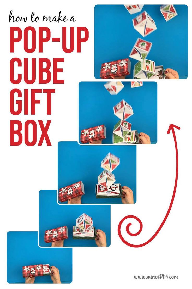 how to make a pop - up cube gift box for christmas or any holiday occasion