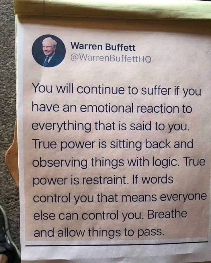 a sign posted on the side of a wall stating that you will continue to suffer if you have an emotional reaction to everything