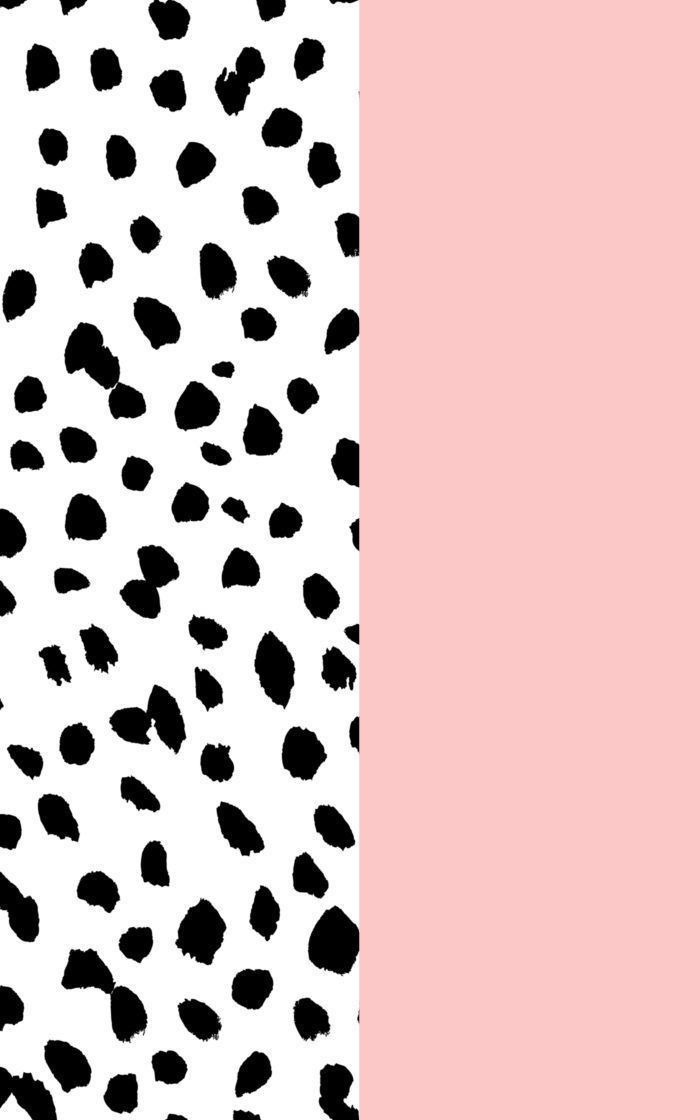 black and white spots on a pink background are seen in this graphic design for the cover of a book