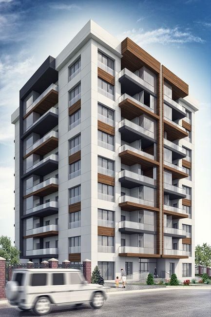 an artist's rendering of a two story apartment building