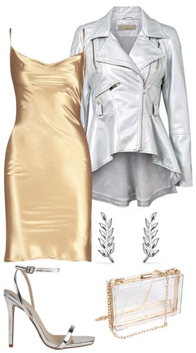 Silver And Gold Outfit, Gold Blouse Outfit, Gold Outfit Aesthetic, White Gold Outfit, Gold Skirt Outfit, Gold And White Outfit, Gold Outfits, Magical Fashion, Contemporary Loft