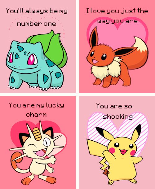 four different types of pokemon cards with the words you'll always be my number one