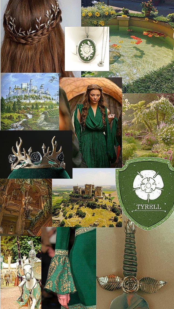 Margery Tyrell Aesthetic, House Tyrell Aesthetic, House Of Tyrell, Tyrell Aesthetic, Queen Of Thorns, Margery Tyrell, Naerys Targaryen, House Tully, House Tyrell