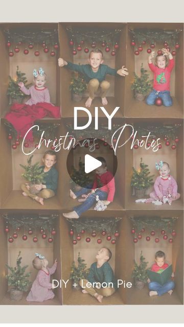 the diy christmas photos video is displayed in front of a box full of children