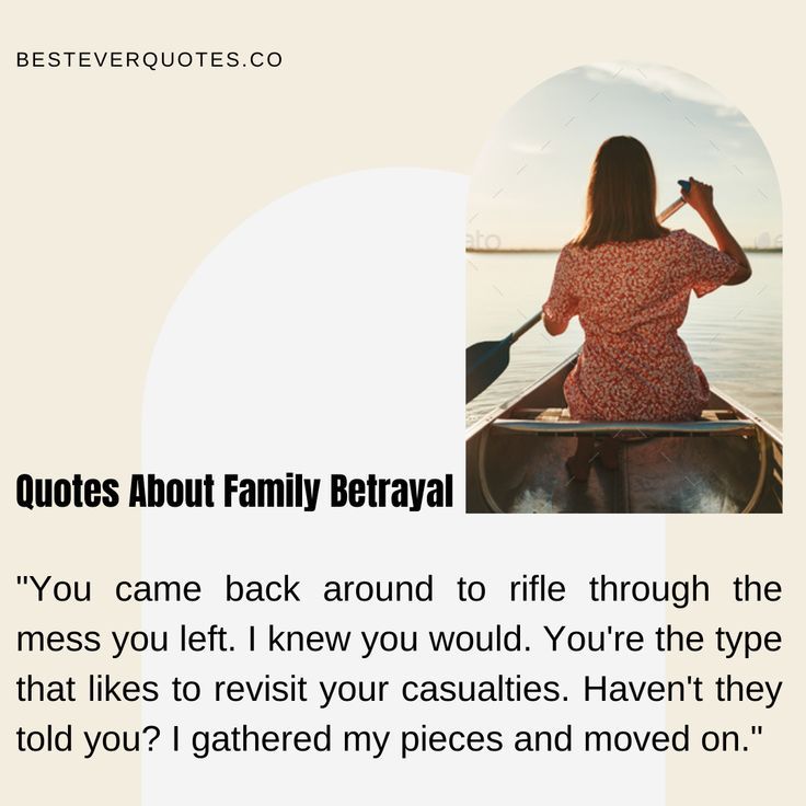 a woman sitting in a boat with the caption'quotes about family beraval '