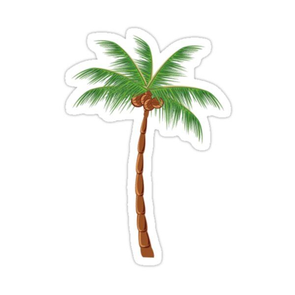 a palm tree sticker on a white background