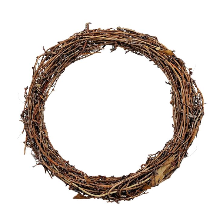 a wreath made out of twigs on a white background