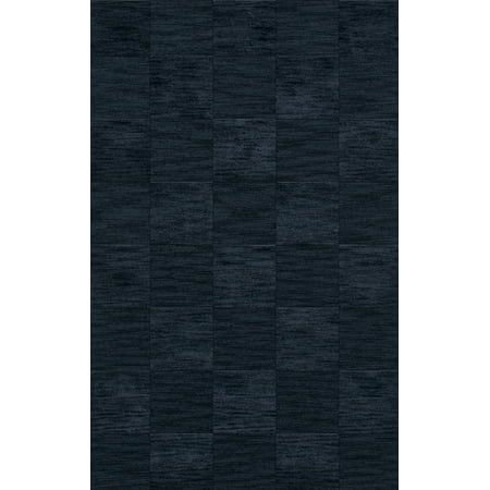 an area rug with black squares on the front and back, in various sizes and colors