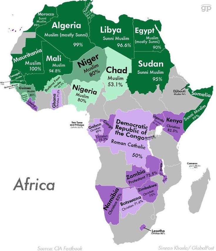 a map with different countries and their names in purple, green, and grey colors