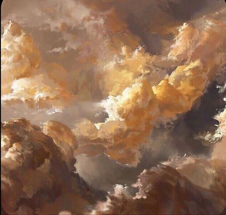 the sky is filled with clouds and brown colors