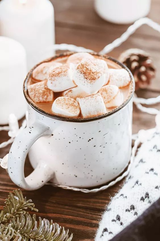 hot chocolate with marshmallows in a mug