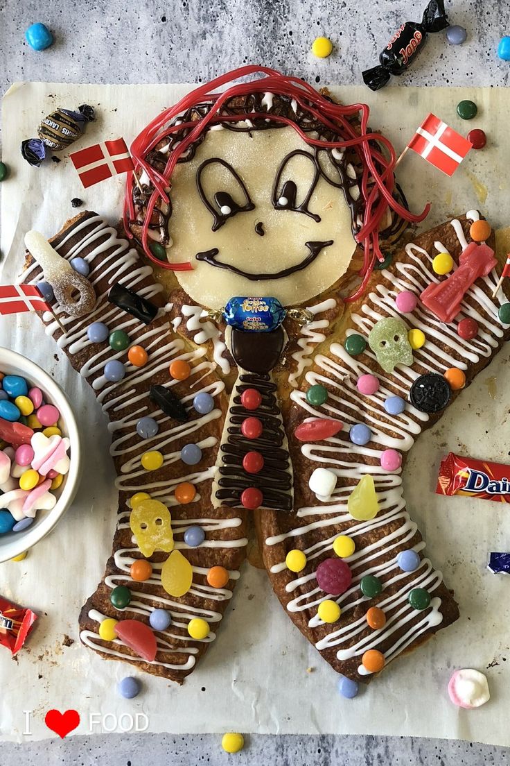 a gingerbread man made out of candy and candies