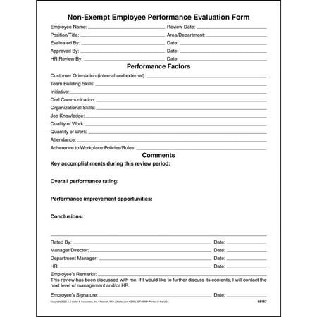 an employee performance form is shown in this file, which contains information about the company's employees