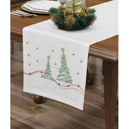 a table with a christmas tree on it